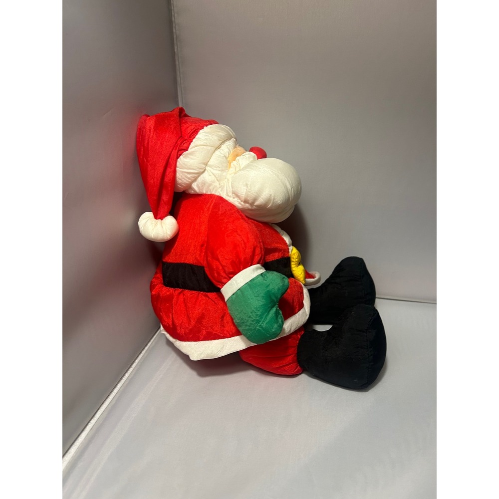 Vintage Hallmark Santa Claus Plush Parachute Nylon Stuffed Toy Christmas Decor